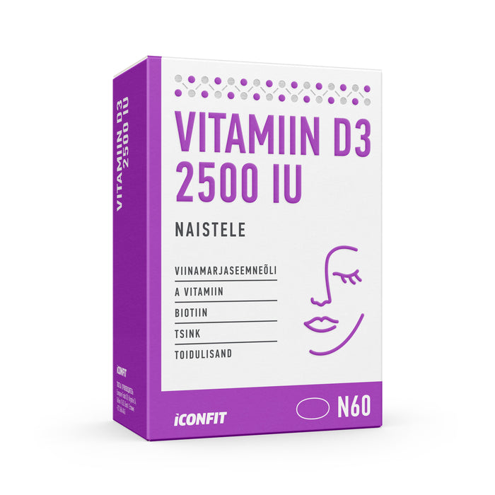ICONFIT Vitamin D3 for women 2500 IU (60 Capsules)